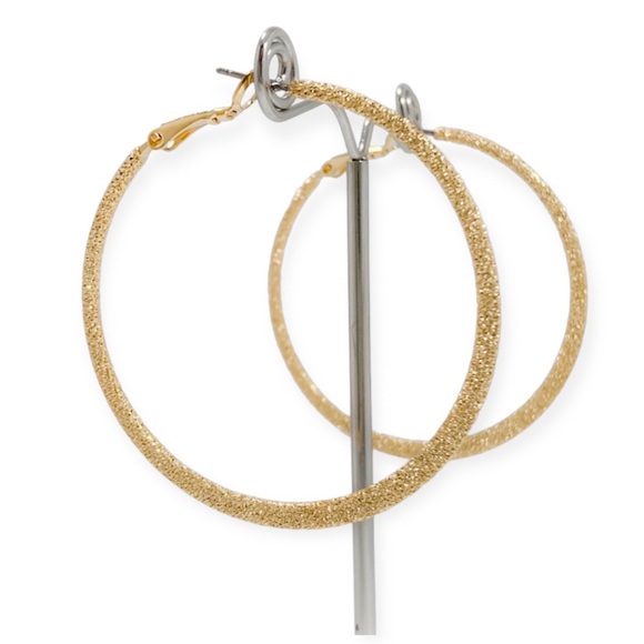 Gold Fashion Hoop Earrings - Picture 3 of 3